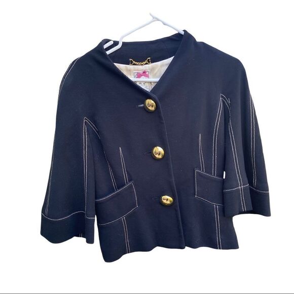 Yoana Baraschi Nautical Blue Blazer Jacket Sz 6 Vintage - Picture 1 of 7